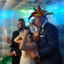 Fotobudka Napis LOVE Balony led z helem Ciężki dym Barmix - Fotobudka na wesele