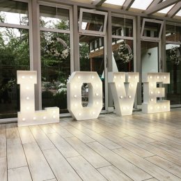 Fotoprzyczepa Fotobus FotoSztos Napis LOVE Pudło z balonami - Fotobudka na wesele