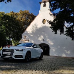 Białe Audi A4 S-line - Auto do ślubu