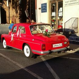 Samochód do ślubu czerwona Warszawa 204 FSO Olsztyn - Auto do ślubu