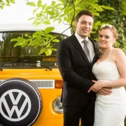 VW Ogórek Transporter retro samochód do ślubu na sesję - Auto do ślubu