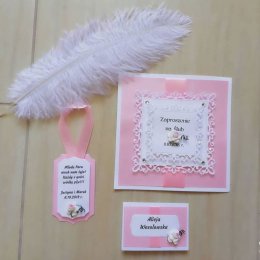 Koronkowy Motylek zaproszenia ślubne, papeteria weselna - Zaproszenia ślubne