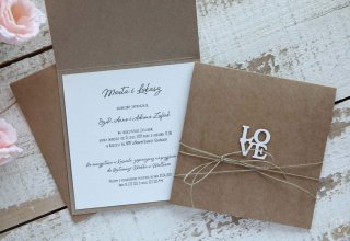 Stylowe zaproszenia ślubne boho rustykalne eko