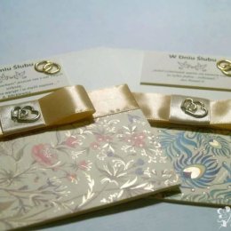 Zaproszenia ślubne, ręcznie robione, ze złotem. - Zaproszenia ślubne