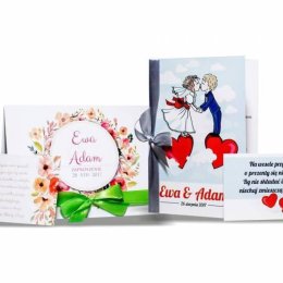 InviteYou - nowoczesne zaproszenia ślubne z wstążką, wkładką i kopertą - Zaproszenia ślubne