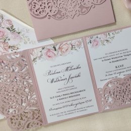 Zaproszenia Ślubne i dodatki Boho Glamour Złocone Kwiatowe Rustykalne - Zaproszenia ślubne