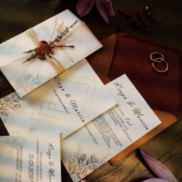 Lovely Little Invites - Zaproszenia Ślubne z Lakiem i Kwiatami - Zaproszenia ślubne