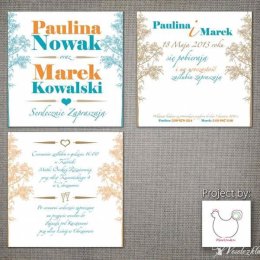 INDYWIDUALNE ZAPROSZENIA ŚLUBNE, DEKORACJE IMPREZ - Zaproszenia ślubne