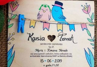 Drewniane zaproszenia ślubne