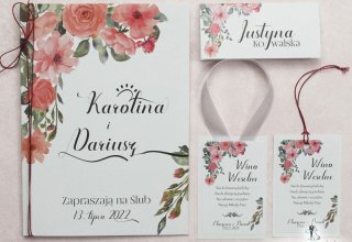 Zaproszenia ślubne, winietki, zawieszki, menu, śpiewniki...