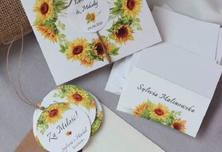 Zaproszenia ślubne, winietki, księgi gości, zawieszki