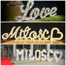 WESELISKO - napis LOVE, fotolustro - Dekoracje świetlne