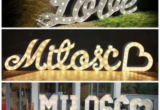 WESELISKO - napis LOVE, fotolustro