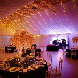 Dekoracja światłem sali weselnej eventu studniówki - Dekoracje świetlne