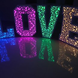 Akademia mamutek - napis LOVE - Dekoracje świetlne