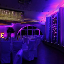 Dekoracja światłem, Napis LOVE/AMORE, Ciężki dym, Fotobudka - Dekoracje świetlne