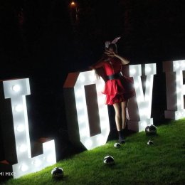 Napis wyraża więcej niż wszelkie deklaracje: prostota, finezja, LOVE - Dekoracje świetlne