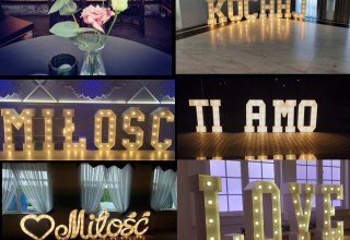 Litery cały alfabet, Iniciały, Neon ALL YOU NEED IS LOVE