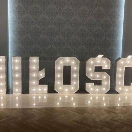 Napis LOVE MIŁOŚĆ - Dekoracje świetlne