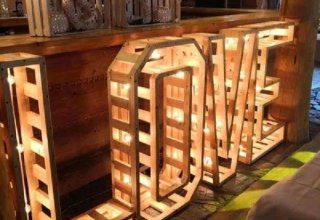 Drewniany rustykalny NAPIS LOVE