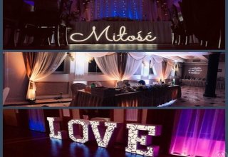 WedLed - dekoracje świetlne, napis Miłość, LOVE, ciężki dym