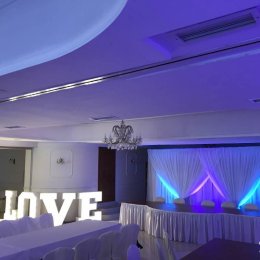 Dekoracja światłem, Napis LOVE, Logo Pary Młodej, Logo świetlne - Dekoracje świetlne