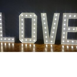 Napis LOVE podświetlany, duży 120 cm + Auto do ślubu, samochód- JAGUAR - Dekoracje świetlne