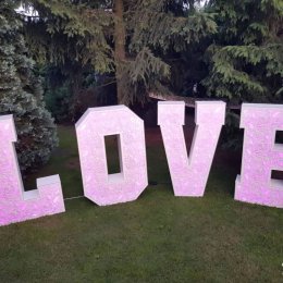 DJ WODZIREJ ZESPÓŁ TALAR Piękny ażurowy napis LOVE RGB 120CM FOTOBUDKA - Dekoracje świetlne