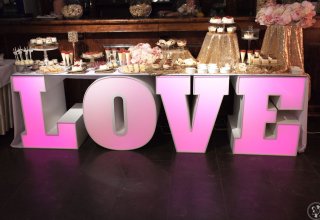 Napisy świecące LOVE, MIŁOŚĆ, inicjały - wynajem