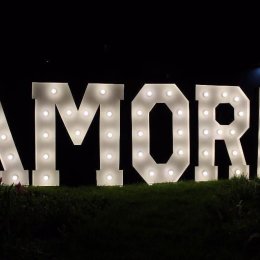 Napis AMORE 120cm wesele, sesja, ślub plenerowy - Dekoracje świetlne