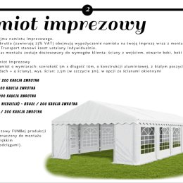 Namiot imprezowy 5x10 m - Wynajem namiotów