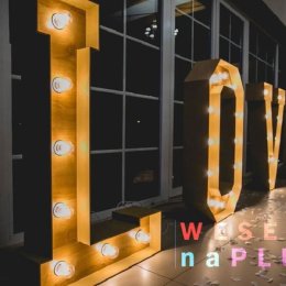 Napis LOVE Duży 120cm Rustykalny Litery Love Wesele - Dekoracje świetlne