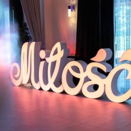 Napis Miłość I 2 metrowe Serce jedyny taki ZESTAW - Dekoracje świetlne