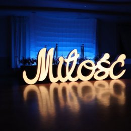 Napis MIŁOŚĆ, ślub, wesele, podświetlany - Dekoracje świetlne