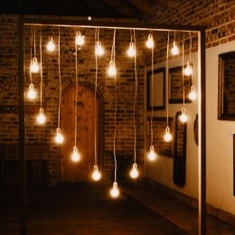 Ścianka do zdjęć | Tło do zdjęć | Serce z żarówek | RETRO | LED - Dekoracje świetlne