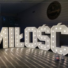 Wynajem - DUŻY Świecący napis LOVE i MIŁOŚĆ - dekoracje wesele - Dekoracje świetlne