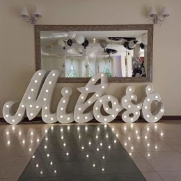 Literówka Weselna Napis LED Miłość - Dekoracje świetlne