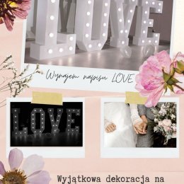 Wynajem napisu LOVE Magdalena - Dekoracje świetlne