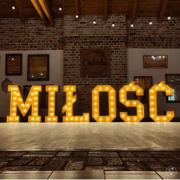 Napis LOVE MIŁOŚĆ do wynajęcia- wypożyczalnia dekoracji - Dekoracje świetlne