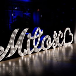 Napisy na wesele: Miłość z sercem, Love, Żona i Mąż ❤ Martynkowe Love - Dekoracje świetlne