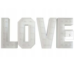 Biały napis love Paulina Szewczyk - Dekoracje świetlne