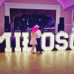 Podświetlane napisy MIŁOŚĆ MR&MRS; - Dekoracje świetlne