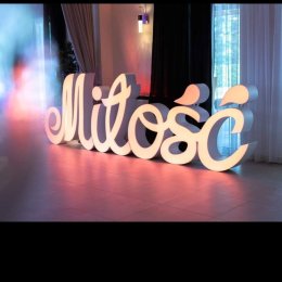 Napis Miłość i Duże Serce - Dekoracje świetlne