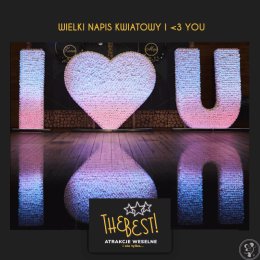 Wielki Napis Kwiatowy ponad 2 metry wysokości i ponad 5 szerokości - Dekoracje sali