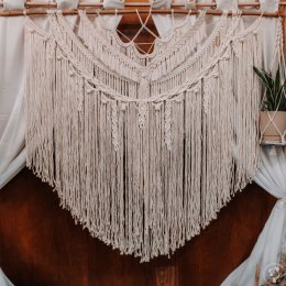 Ścianka makramowa na wynajem! Makrama 140x130 cm- tło do zdjęć - Dekoracje sali