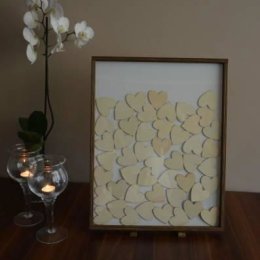 Księga gości weselnych ramka serce drewniana rustykalna ślub dekoracje - Dekoracje sali