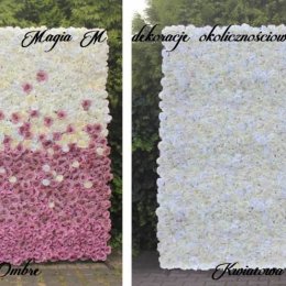 HIT! Kwiatowa Ścianka - Ombre i Light. Tło/Sesja/Wesele/Event/Urodziny - Dekoracje sali