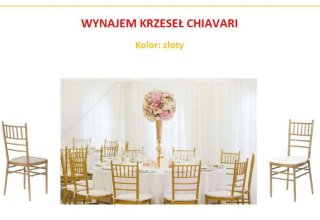 Wynajem Krzeseł Chiavari w kolorze złotym