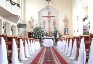 Dekoracja wystrój kościoła na ślub wesele chrzest komunie