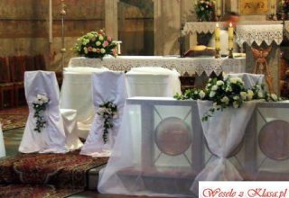 Dekoracje ślubne kościołów, sal, aut